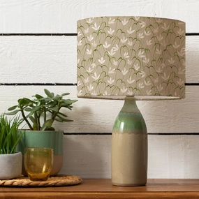 Fresia Eva & Narvi Complete Table Lamp Stonereplacement lampshade,White Linen Drum Lampshade for Table or Floor Lamp
