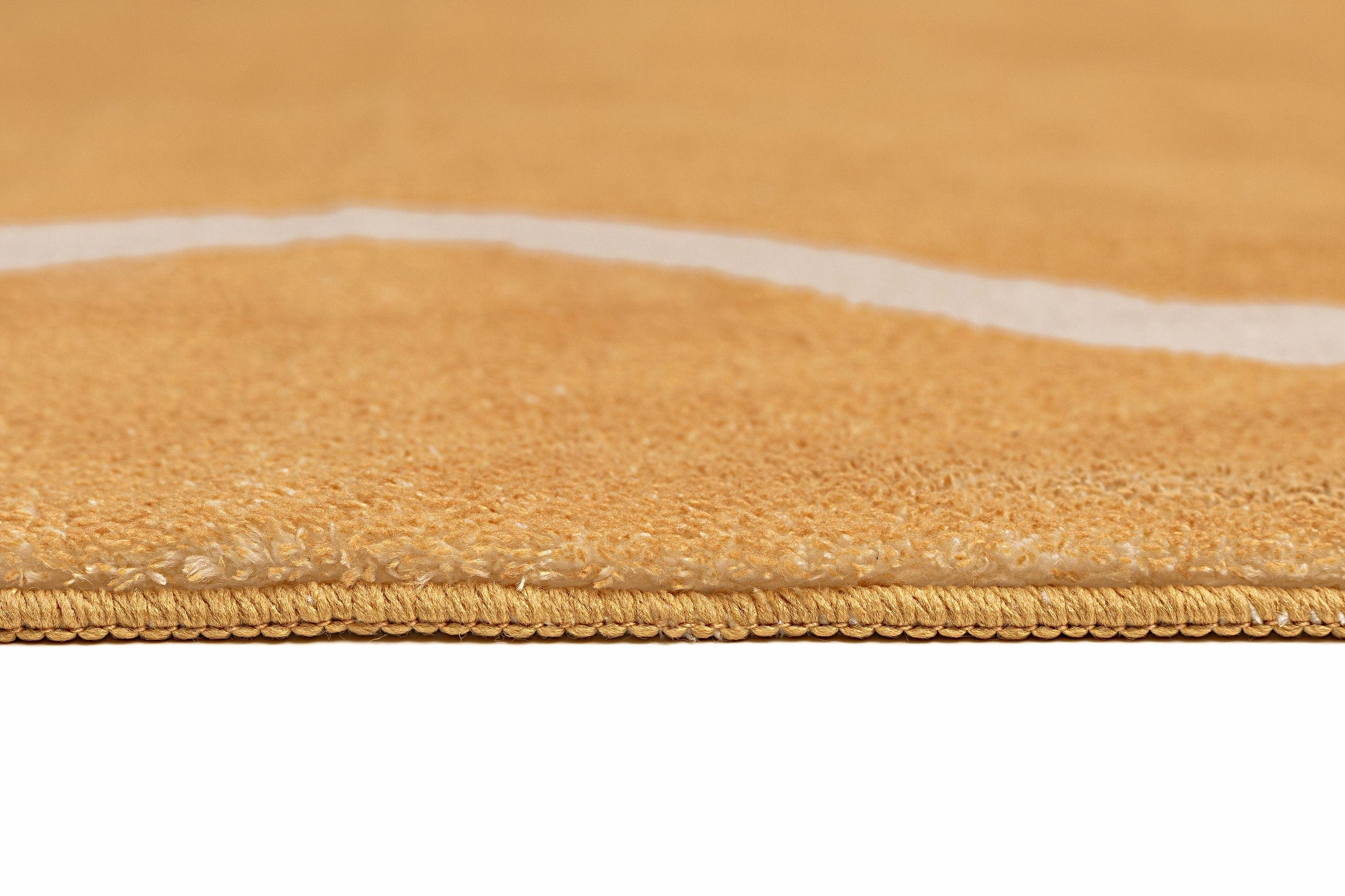Frida Mustard and Cream Wiggle Bordered Washable Rug