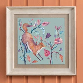 Frieda Fox Framed Print Birch/Robins Eggmodern home decor ,home decor for bedroom 