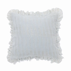 Frill Lurex Cushion Cover 450 X 450 Light Bluebedding sets ,throw blankets 