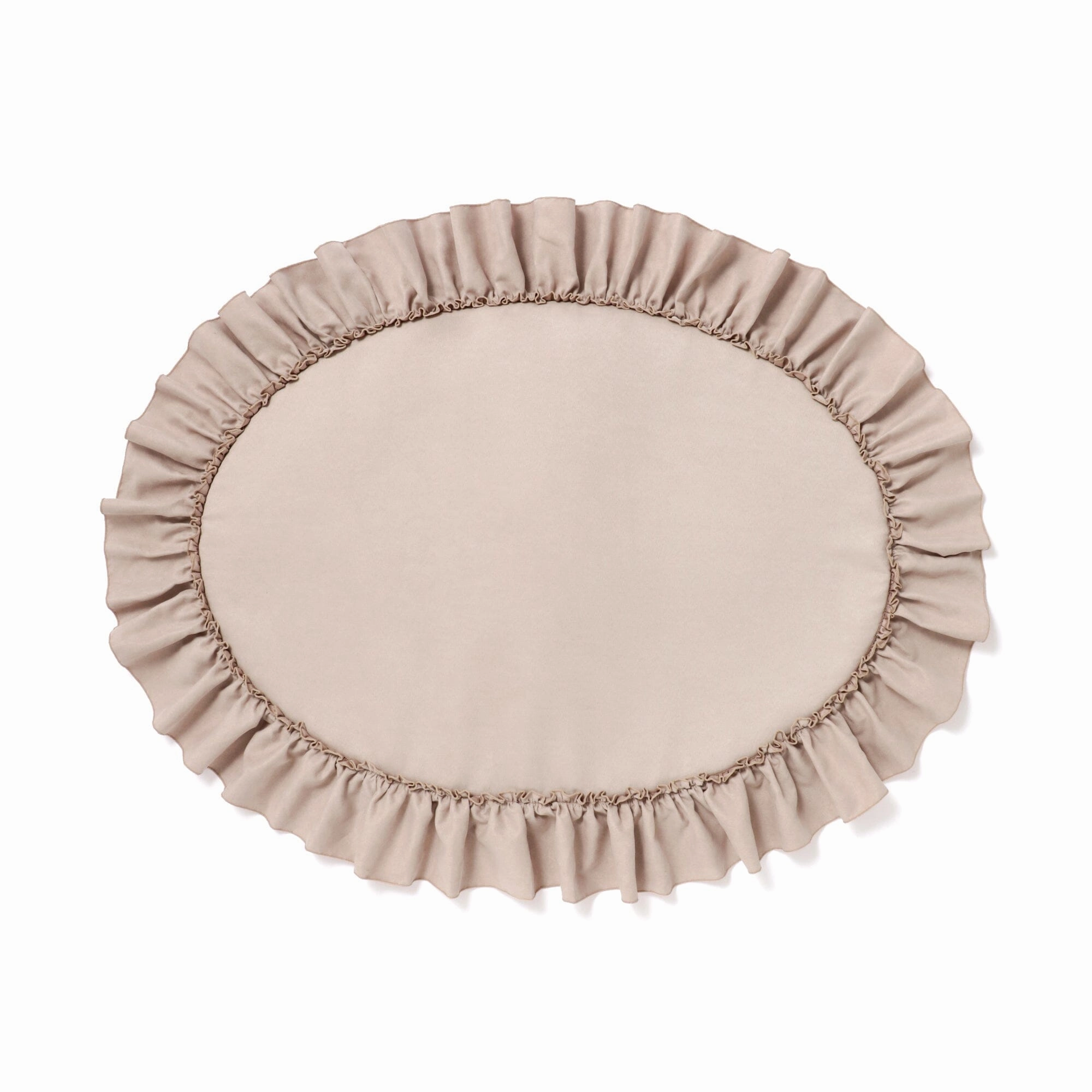 Frill Oval Mat Light Greybedding sets ,throw blankets 