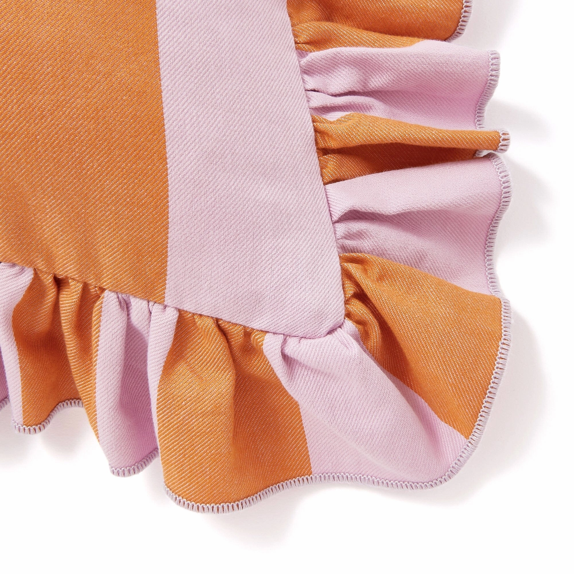 Frill Stripe Cushion Cover 450 x 450  Orange x Pink