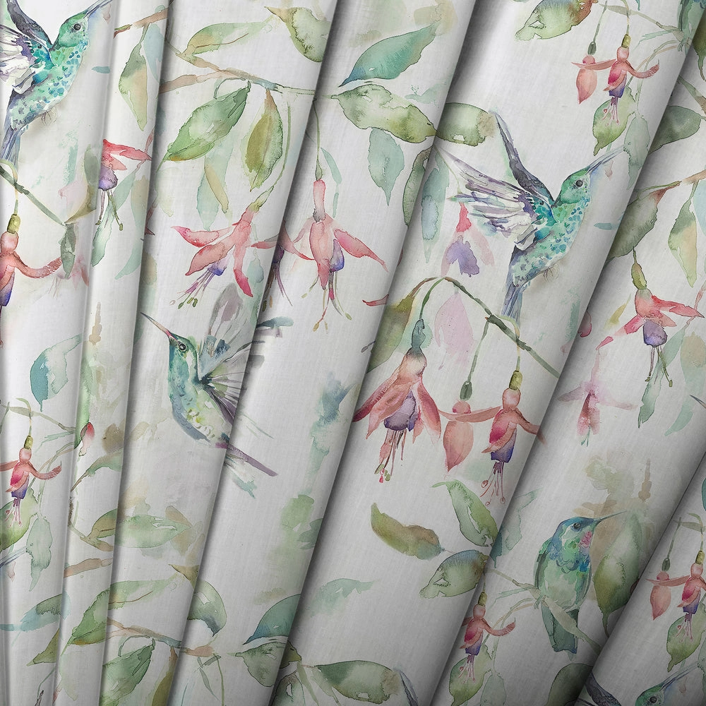 Fuchsia Flight Printed Cotton Made to Measure Roman Blinds Cream