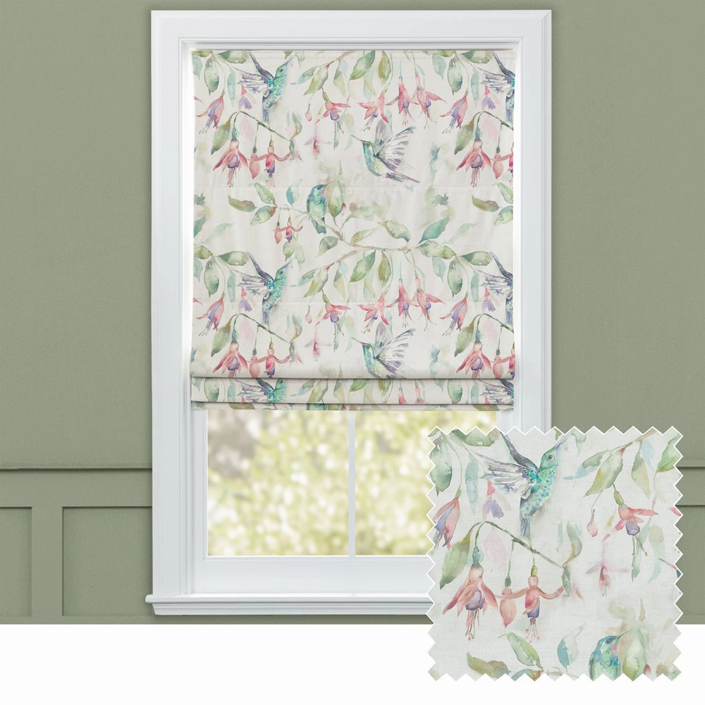 Fuchsia Flight Printed Cotton Made to Measure Roman Blinds Creamhome decor ,wall decor 