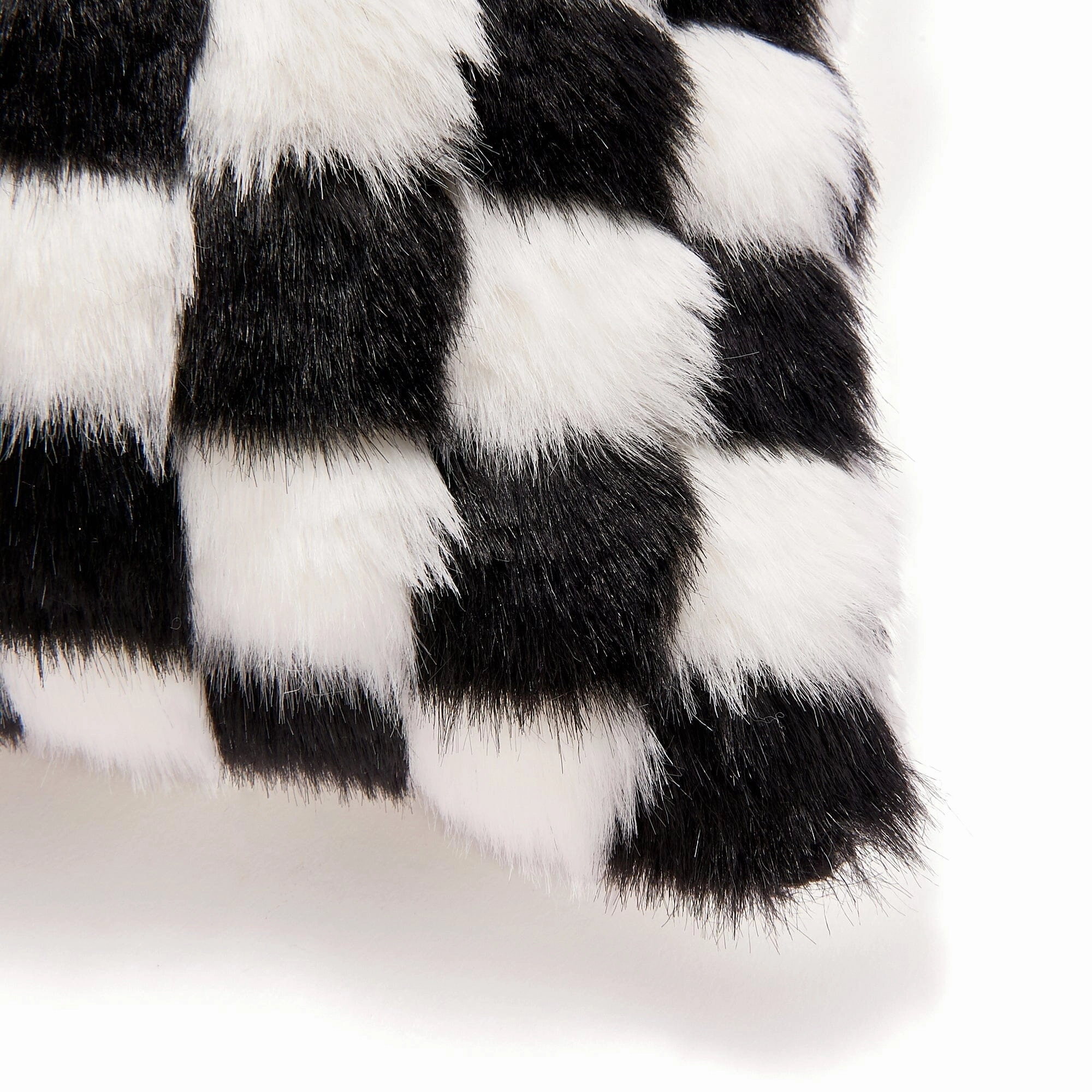 Fur Ab Cushion Cover 450 X 450 White X Black