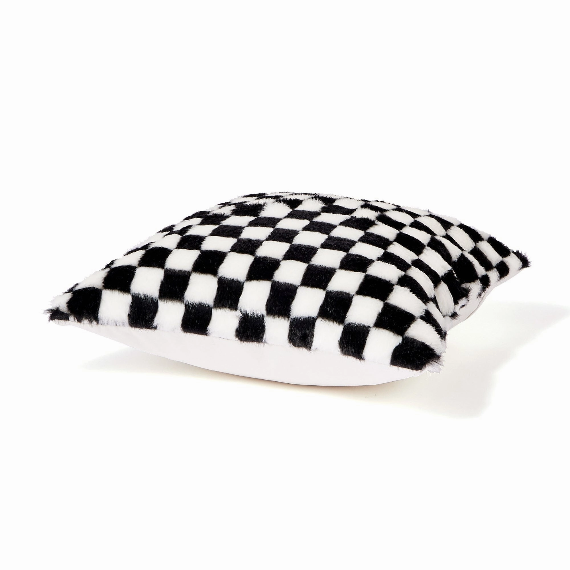 Fur Ab Cushion Cover 450 X 450 White X Black
