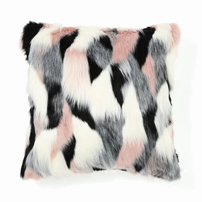 Fur O Cushion Cover 450 X 450 Pink X Graybedding sets ,throw blankets 