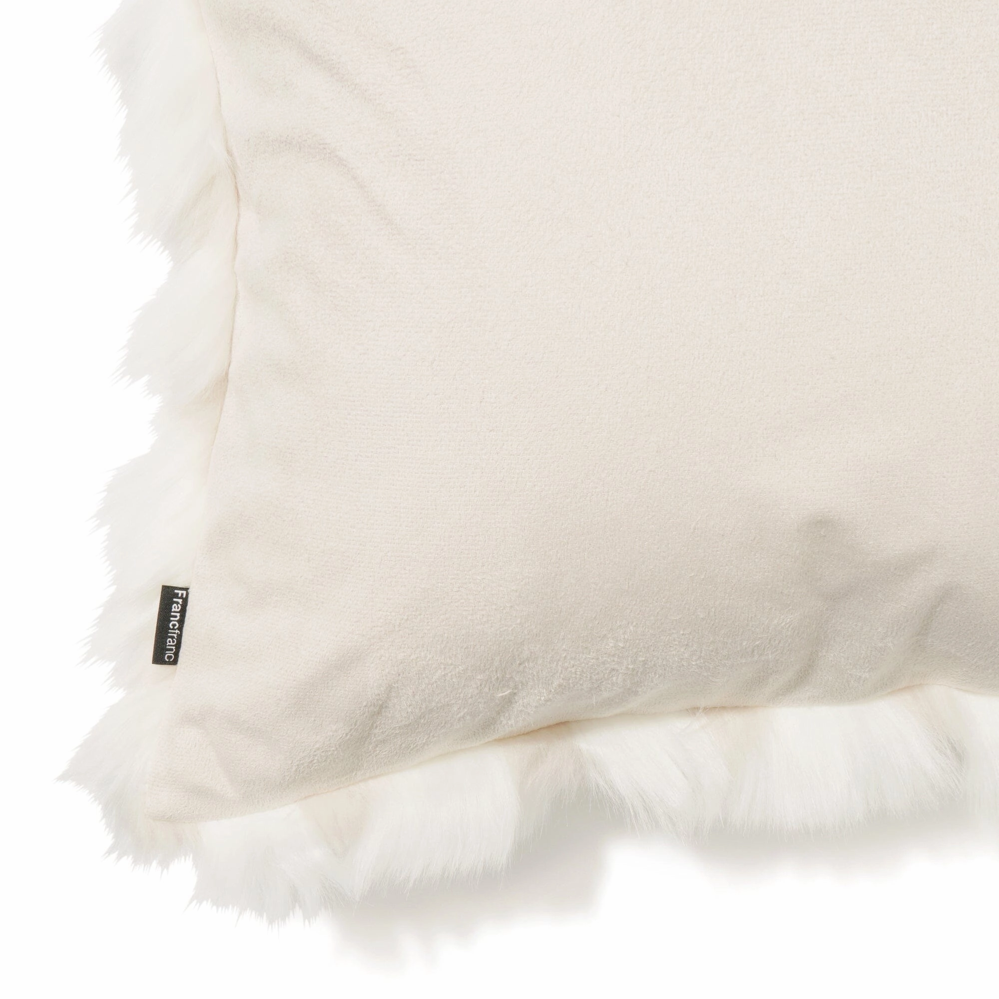 Fur Q Cushion Cover 450 X 450 White X Ivory