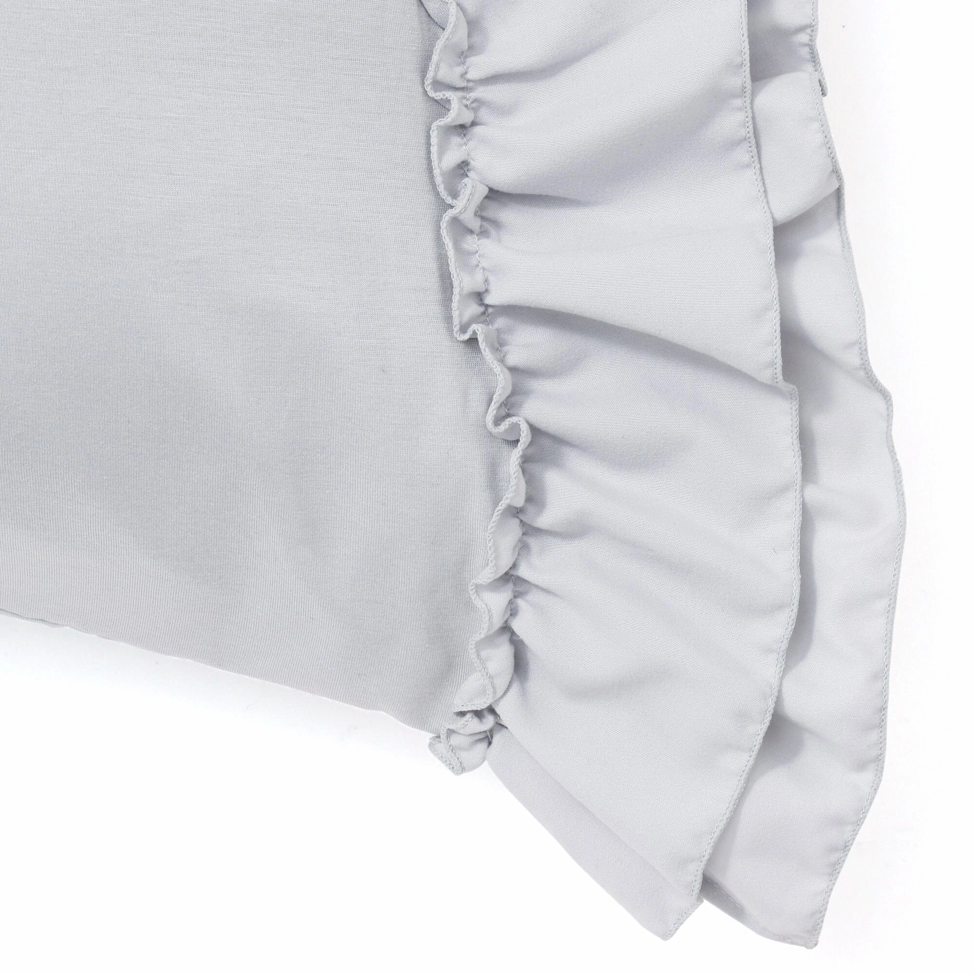 Fuwaro Cooling Pillow Cover Ruffles 700 X 500 Gray