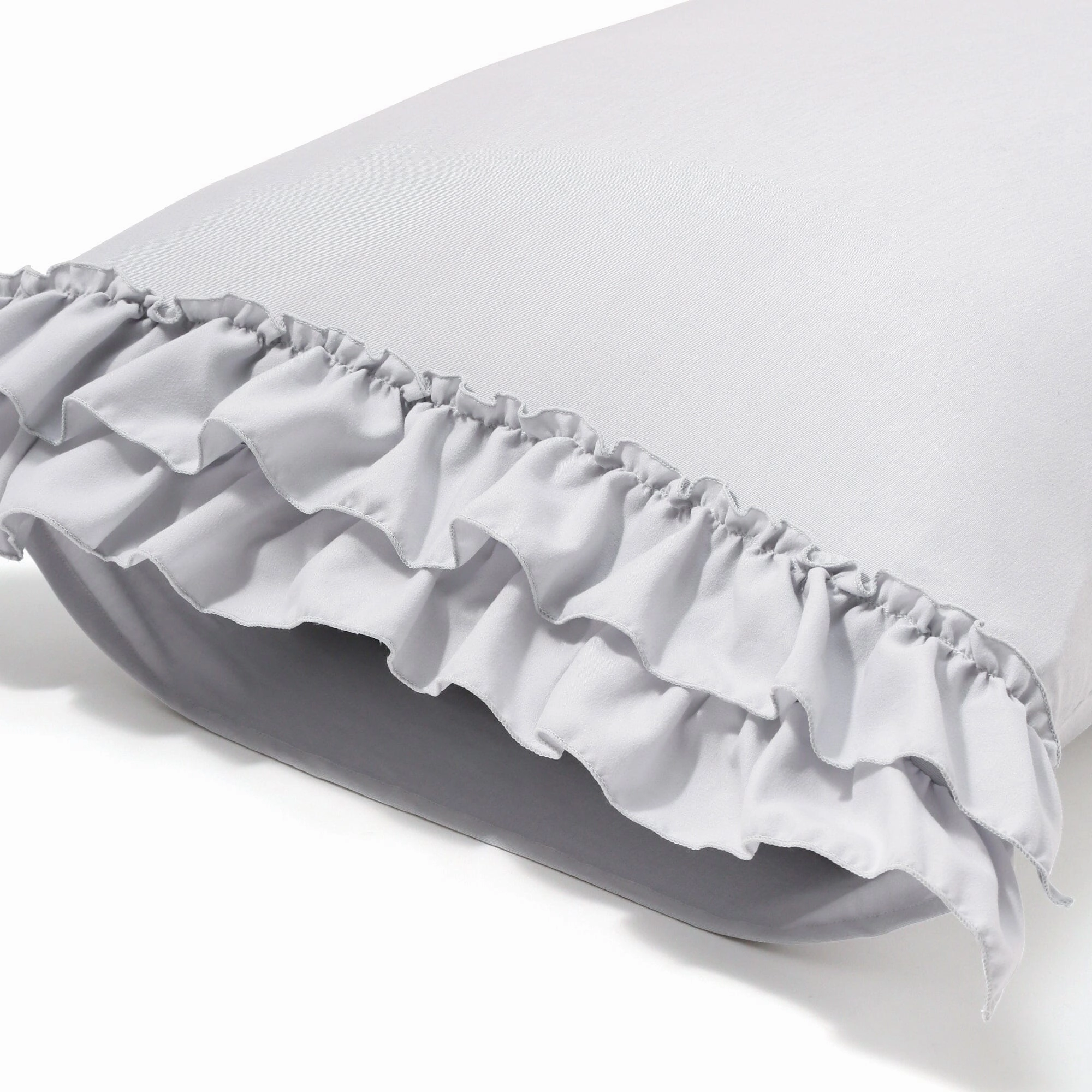 Fuwaro Cooling Pillow Cover Ruffles 700 X 500 Gray