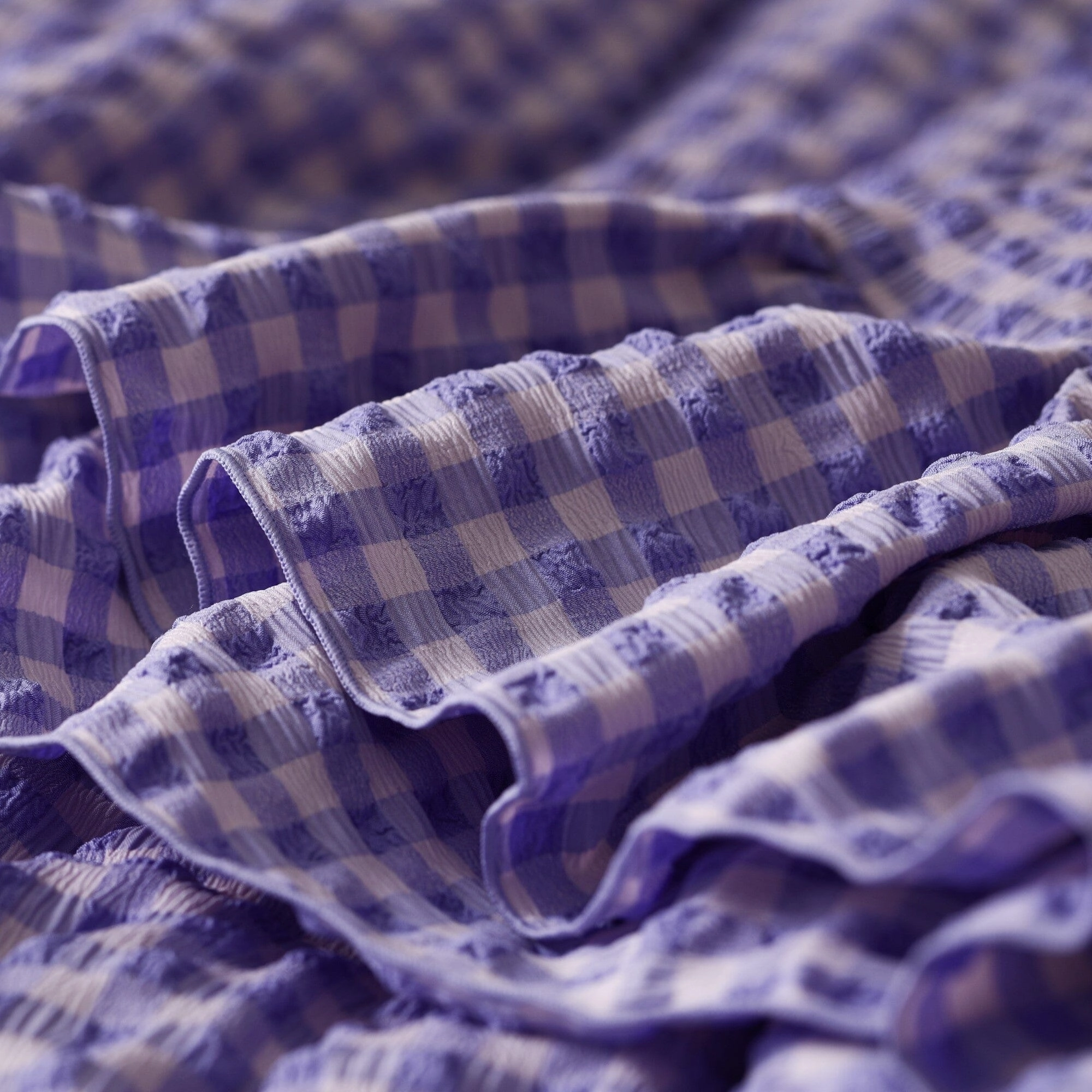 Fuwaro Cooling Quilt Frill Check Single Pink X Purple