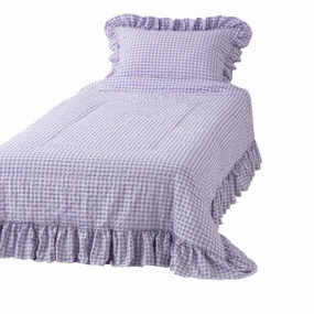 Fuwaro Cooling Quilt Frill Check Single Pink X Purplebedding sets ,throw blankets 