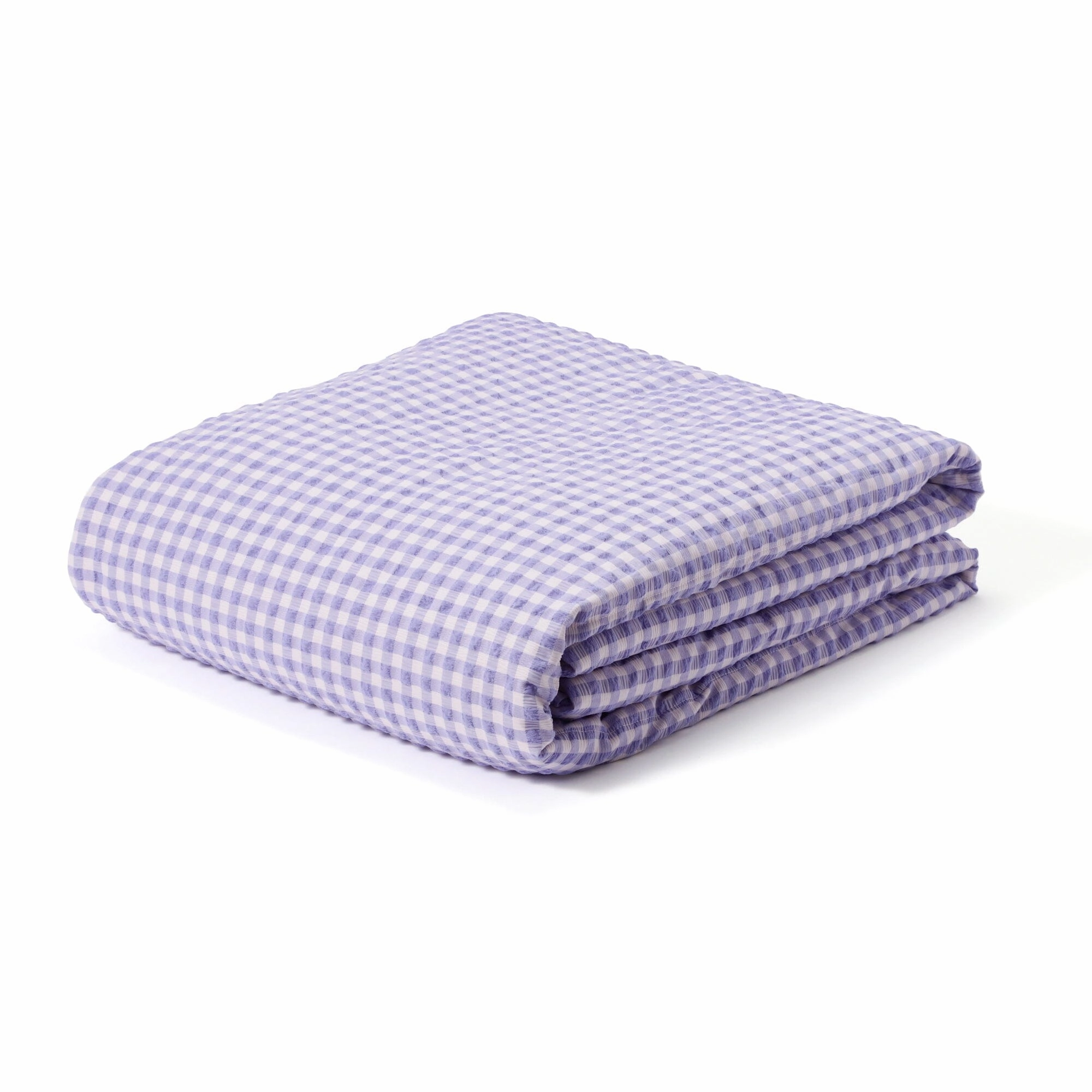 Fuwaro Cooling Quilt Frill Check Single Pink X Purple