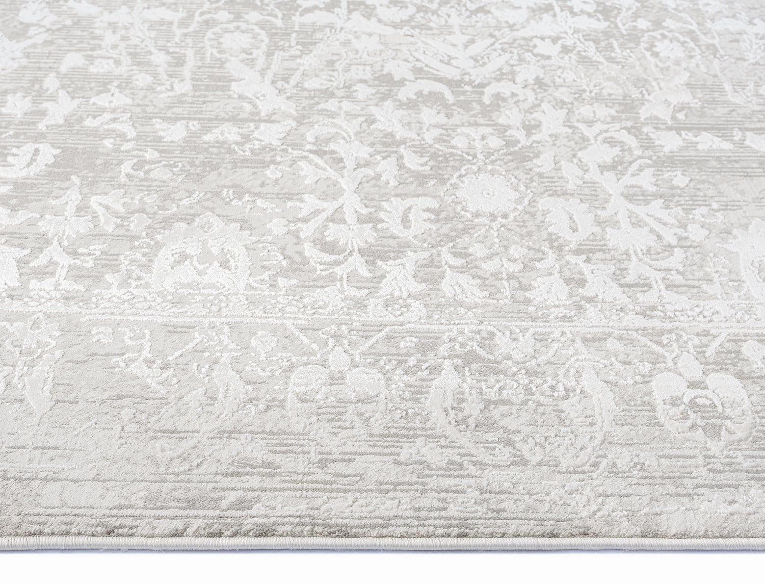 Gabriella Grey and Ivory Distressed Floral Rug *NO RETURNS UNLESS FAULTY
