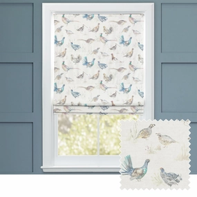 Game Birds Mini Printed Linen Made to Measure Roman Blinds Creamhome decor ,wall decor 