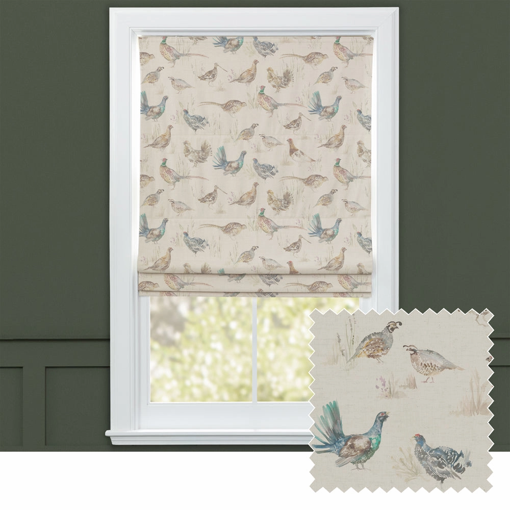 Game Birds Printed Linen Made to Measure Roman Blinds Minibedding sets ,throw blankets 