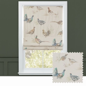 Game Birds Printed Linen Made to Measure Roman Blinds Naturalhome decor ,wall decor 