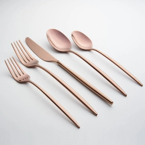 Gaze Copper Mirror 20 Piece Flatware Seteco-friendly bamboo fiber tableware set 