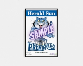 GEELONG CATS OFFICIAL HERALD SUN 2022 FRAMED POSTERhandmade souvenirs