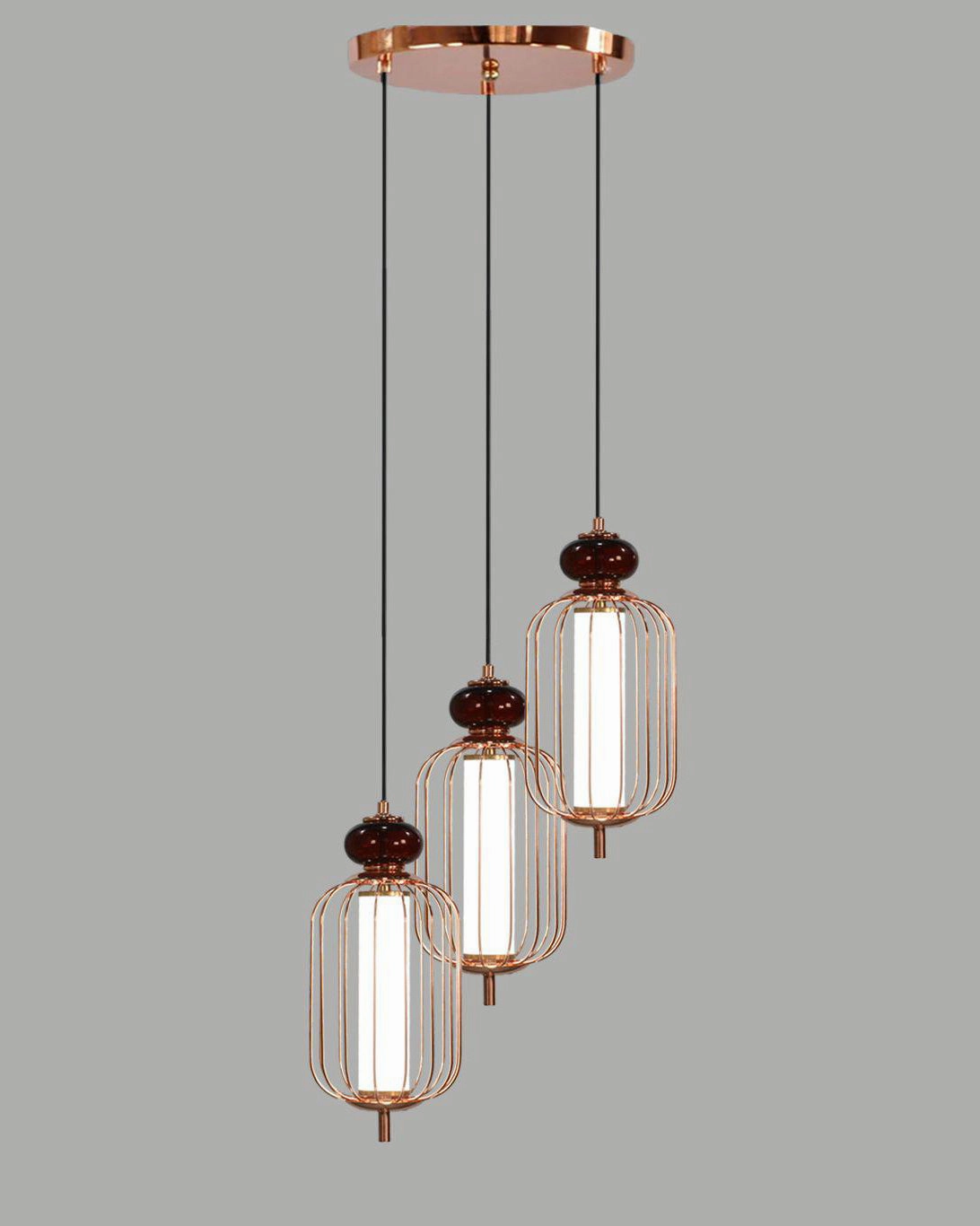Geometric Glass Shade Pendant Light - 3 Lights