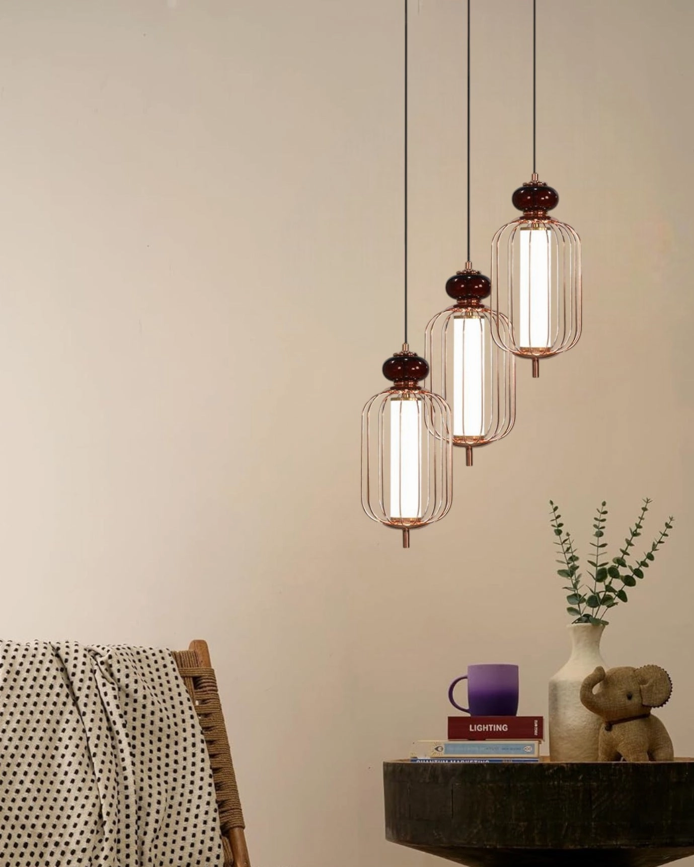 Geometric Glass Shade Pendant Light - 3 Lightsmodern wall lamp,smart wall lamp