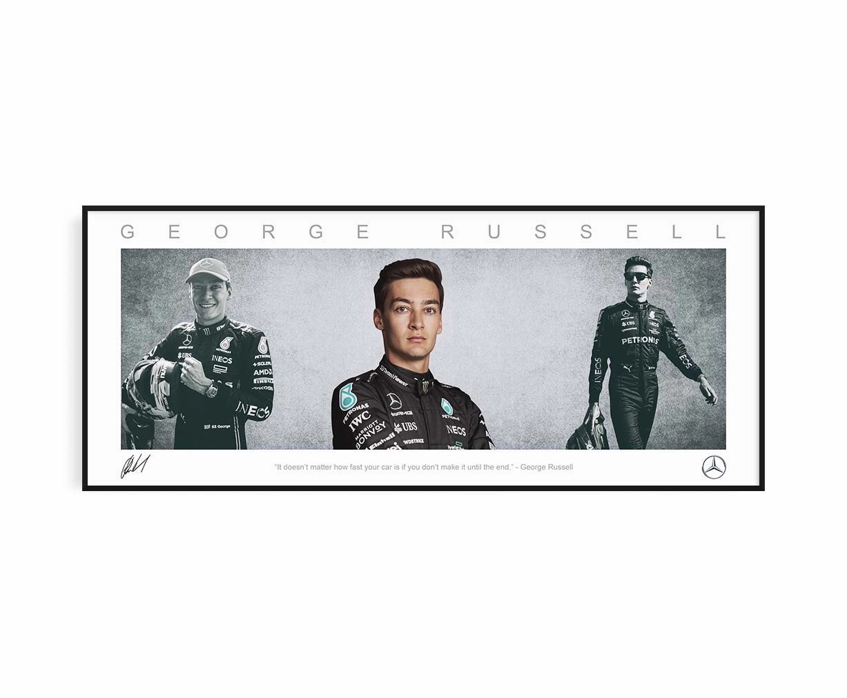 GEORGE RUSSELL PANORAMIC COLLAGE PRINT SIGNED FRAMED WINGShandmade souvenirs