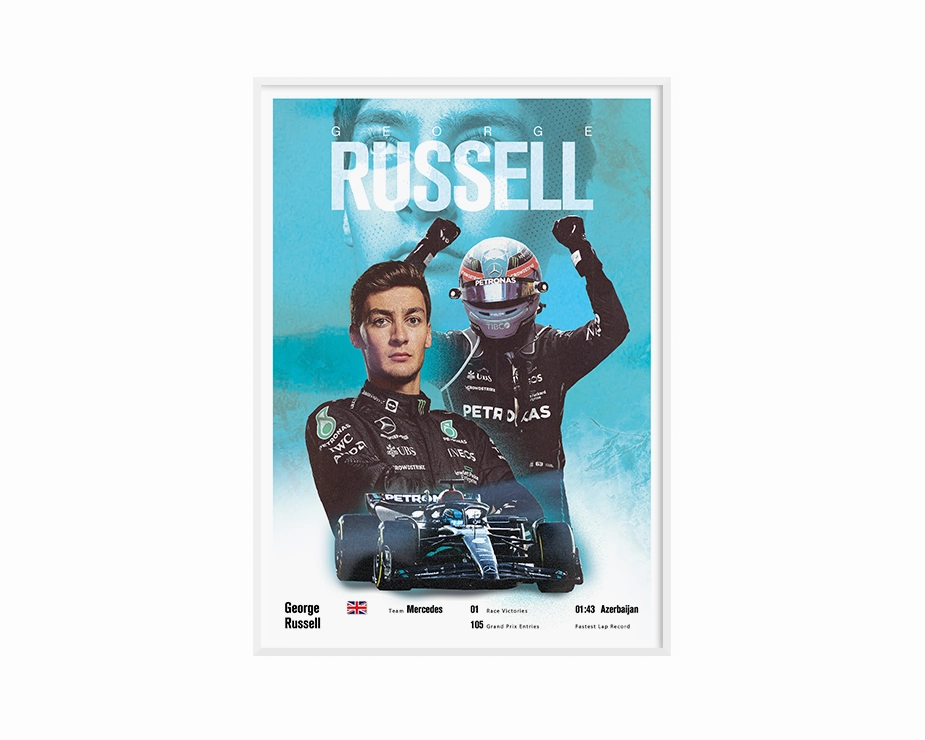 George Russell Vintage F1 Print