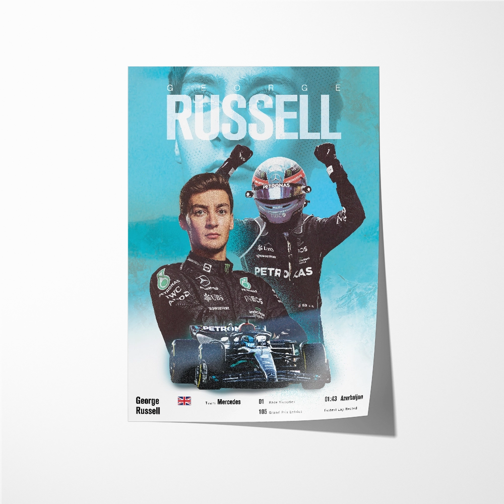 George Russell Vintage F1 Print
