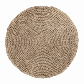 Georgia Natural Brown Crochet Round Jute Rug *NO RETURNS UNLESS FAULTYmodern color block patchwork rug