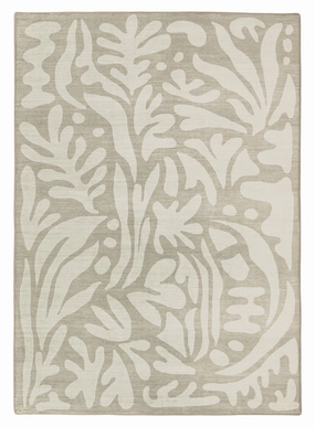 Gerda Green Grey Leaves Rollie Pollie Playmatmodern color block patchwork rug