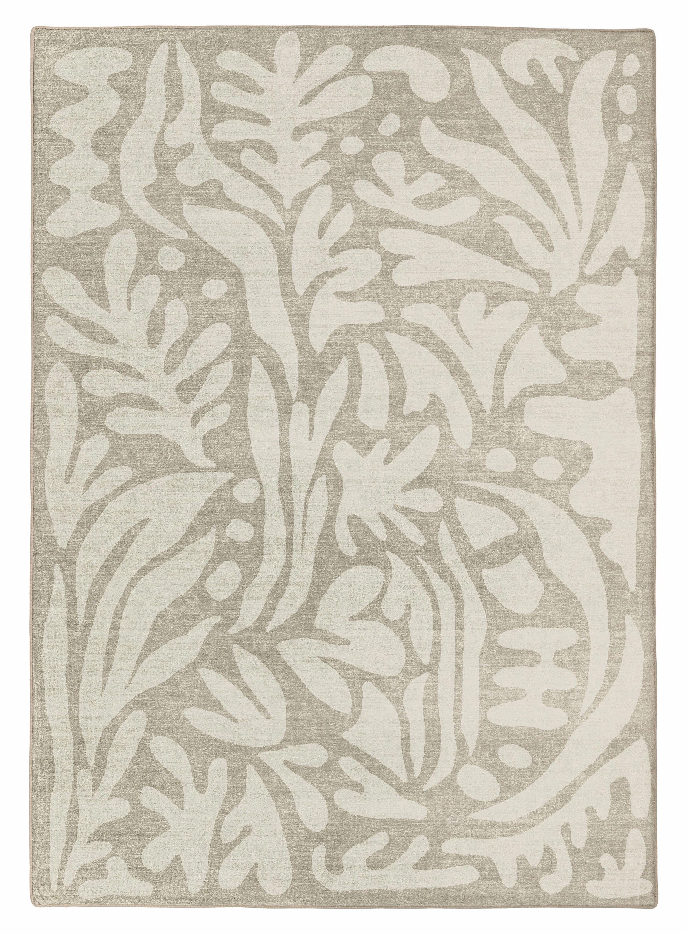 Gerda Green Grey Leaves Rollie Pollie Playmatmodern color block patchwork rug