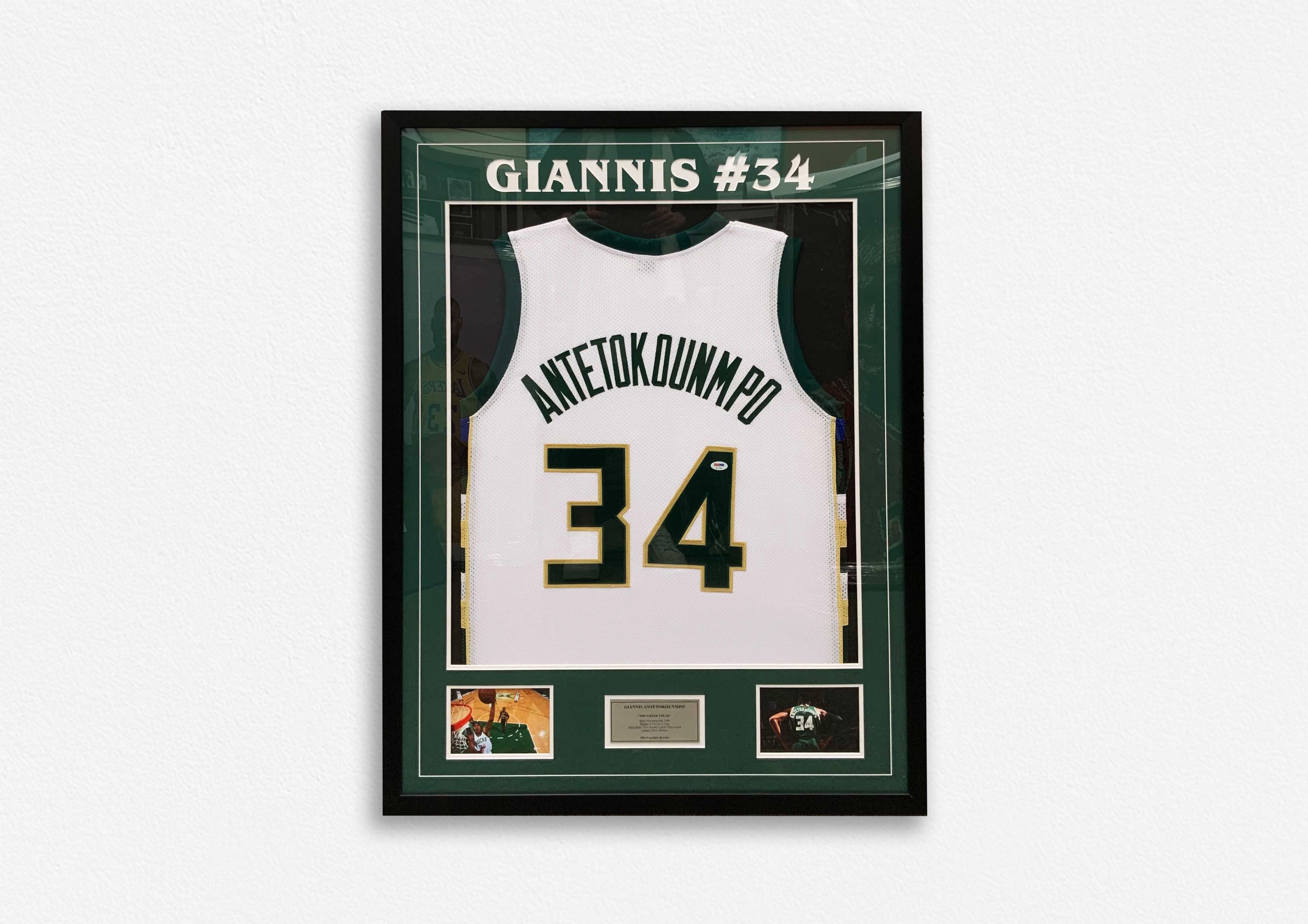 Giannis Antetokounmpo Hand Signed Jersey - Framedhandmade souvenirs