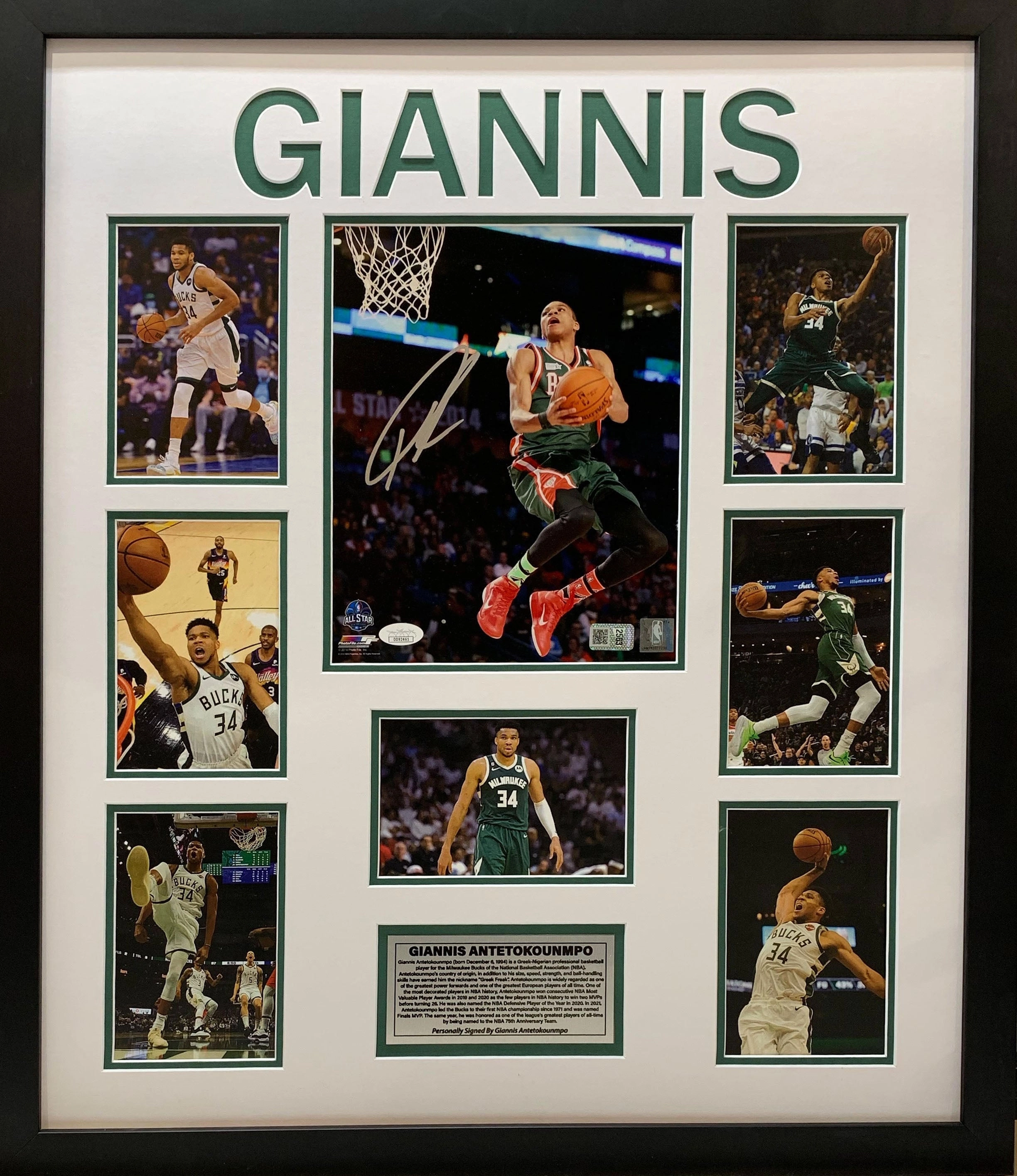 Giannis Antetokounmpo V2 Hand Signed Poster - Framedhandmade souvenirs