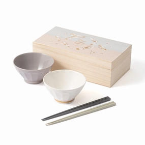 Gift Chawan & Chopstick Elegancehand-painted ceramic bowl