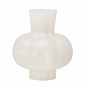 Glass Pleated Vase, Opaque Yellownordic minimalist vase
