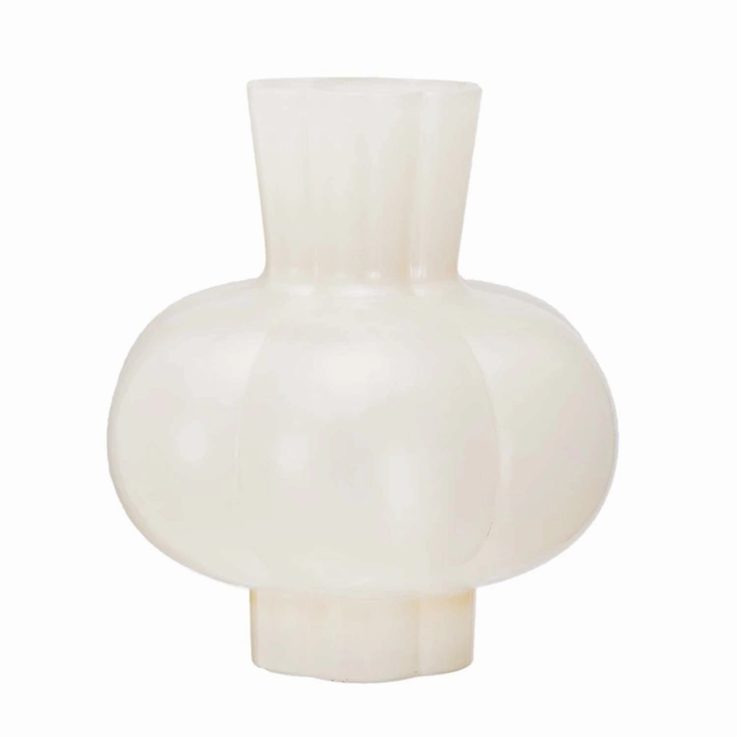 Glass Pleated Vase, Opaque Yellownordic style desktop ornaments