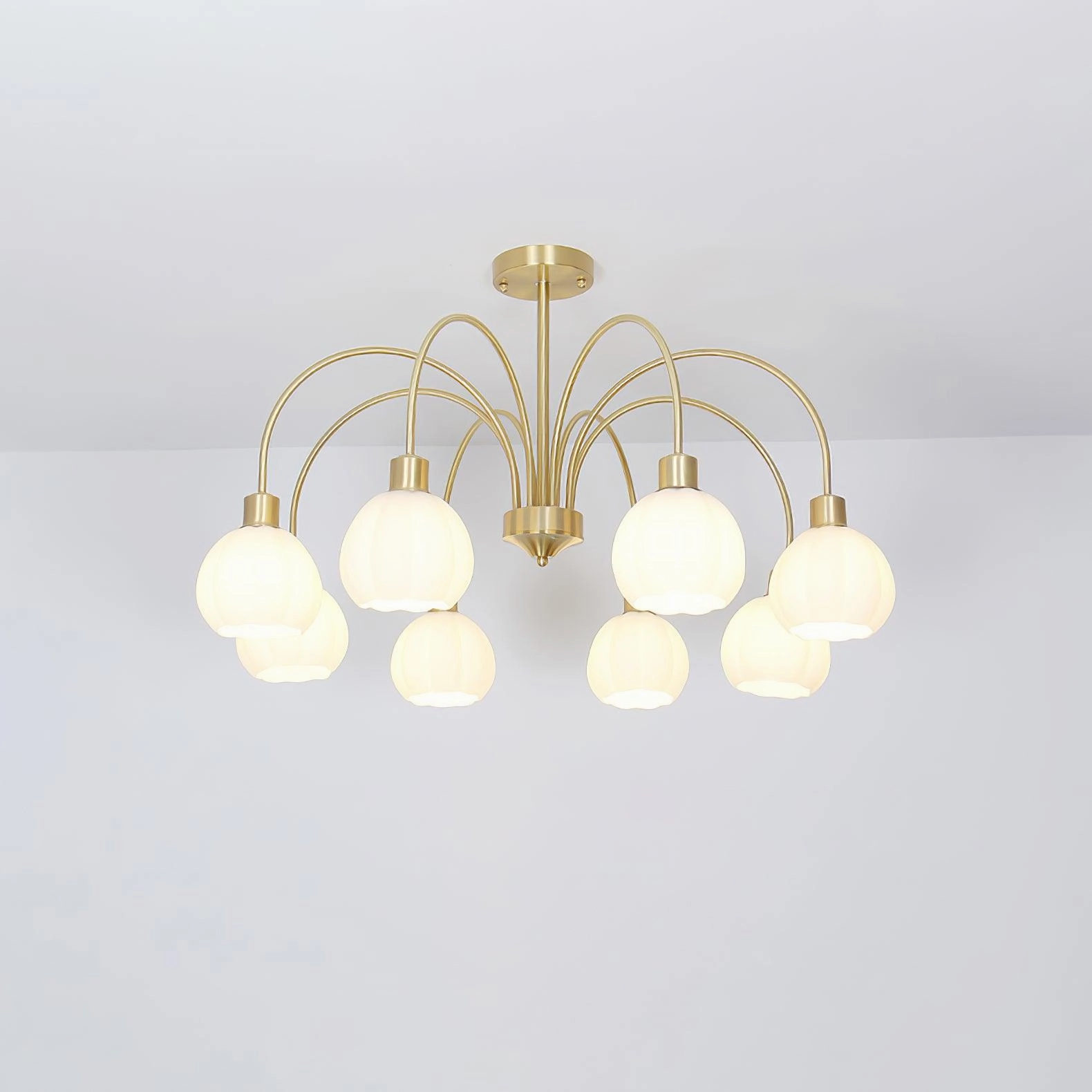 Glass Pumpkin Gold Chandelier