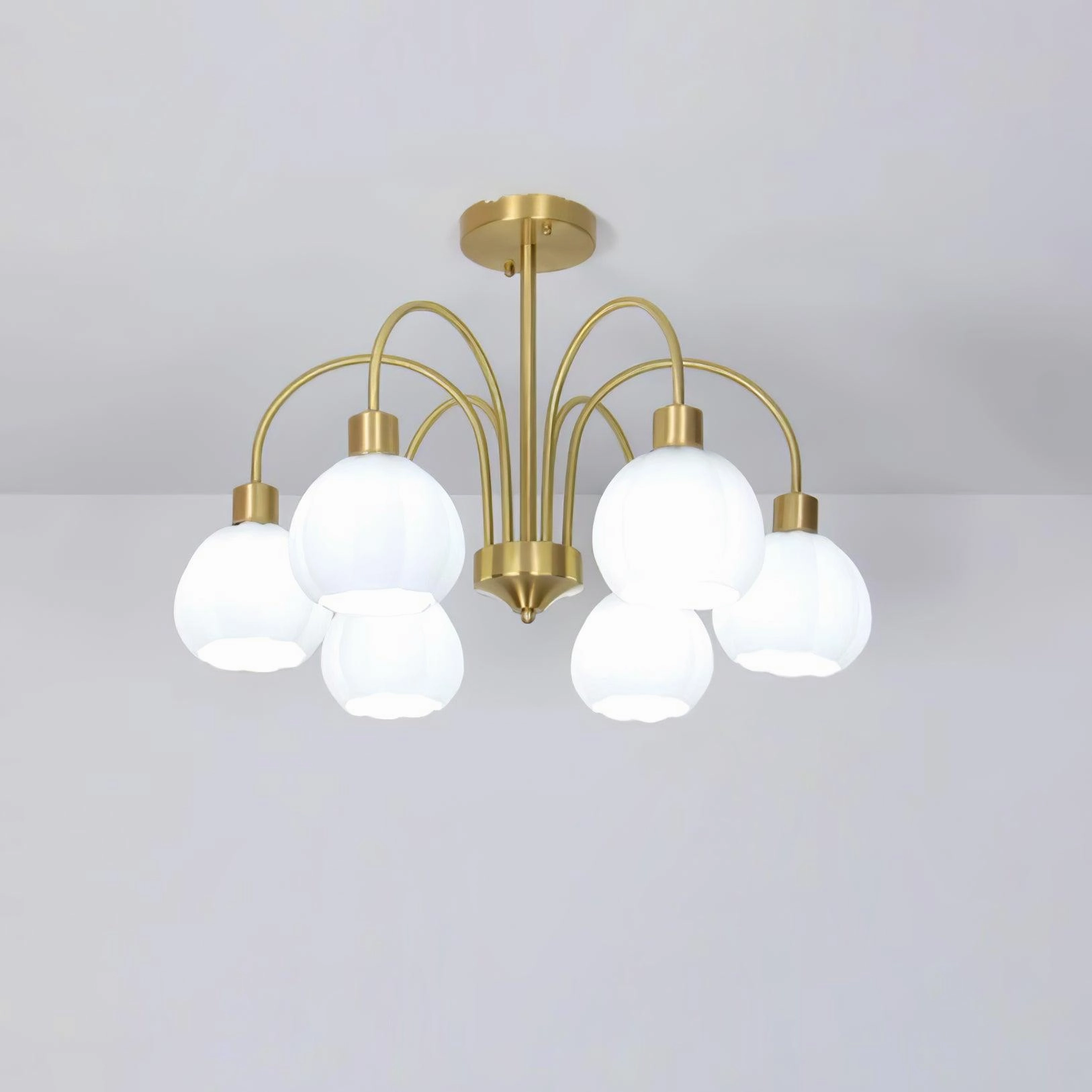 Glass Pumpkin Gold Chandelier