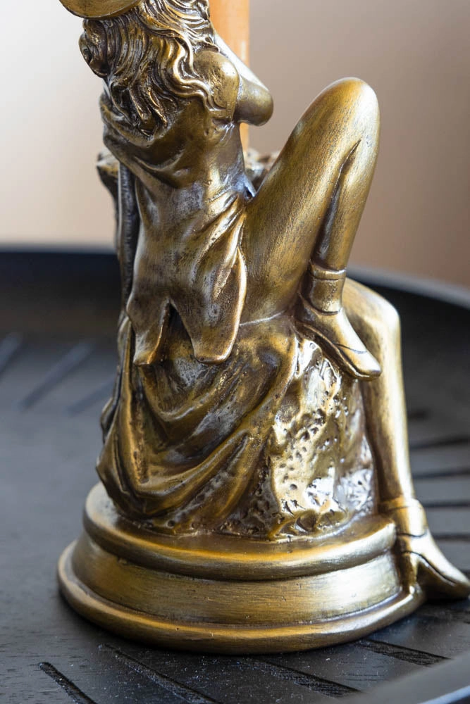 Gold Cowgirl Candlestick Holder
