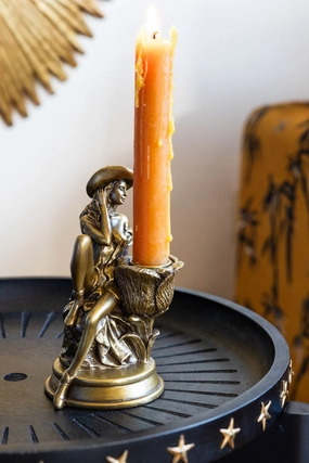 Gold Cowgirl Candlestick Holderscented candle ,decorative candle 