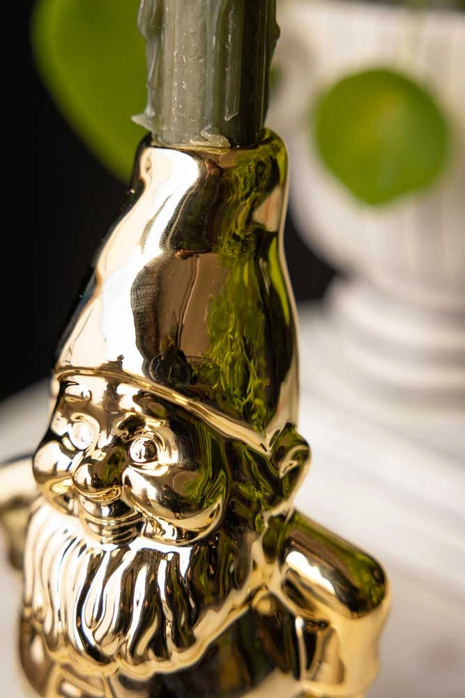 Gold Gnome Single Stem Vase / Candlestick Holder