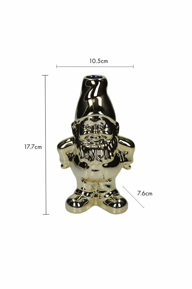 Gold Gnome Single Stem Vase / Candlestick Holder