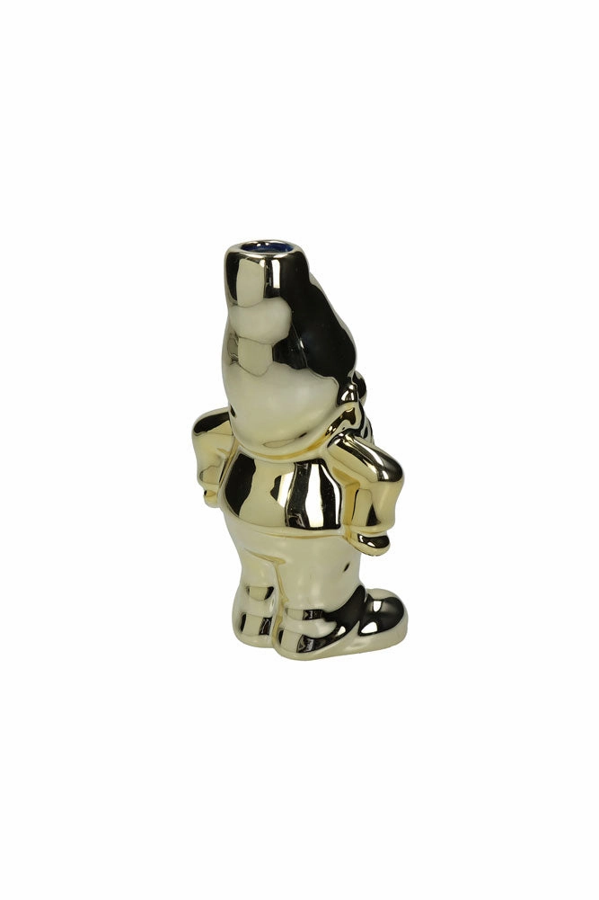Gold Gnome Single Stem Vase / Candlestick Holder