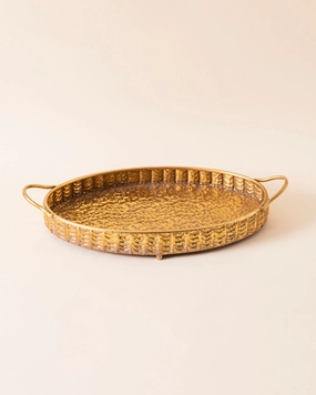 Gold Hammered Serving Tray - Mediummodern kitchen decor ,kitchen dinner set ,dinnerware 