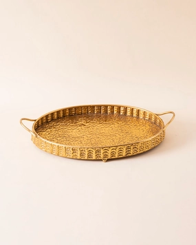 Gold Hammered Serving Tray - Smallmodern kitchen decor ,kitchen dinner set ,dinnerware 