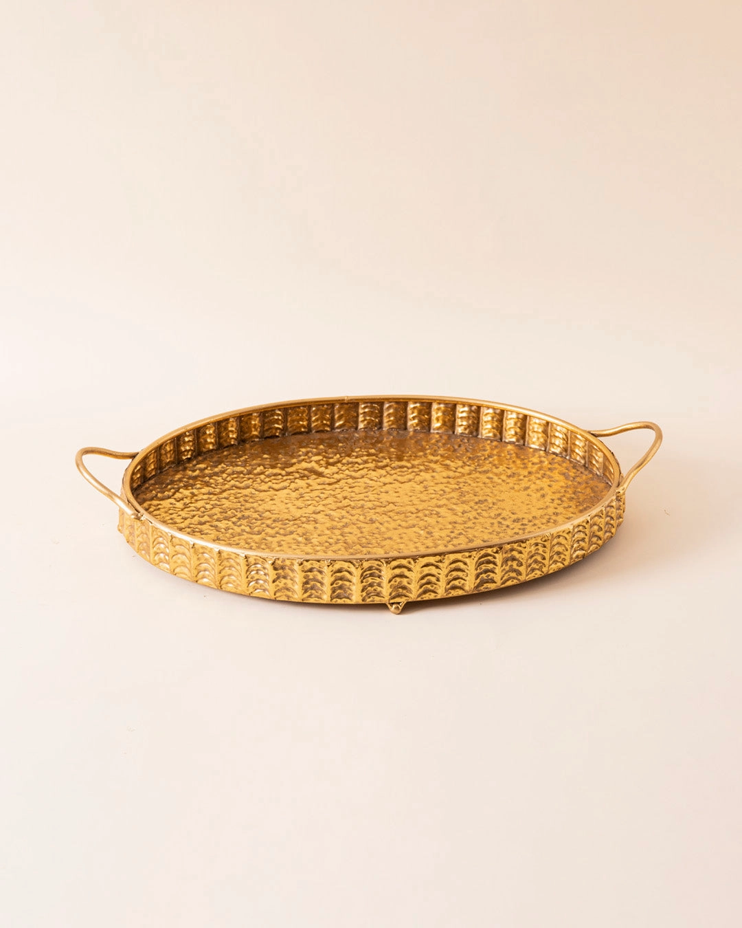 Gold Hammered Serving Tray - Smallmodern kitchen decor ,kitchen dinner set ,dinnerware 