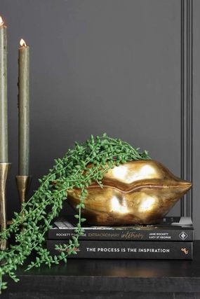Gold Lips Short Stem Vasedecorative vase ,Modern Ceramic Vase for Home Decoration 