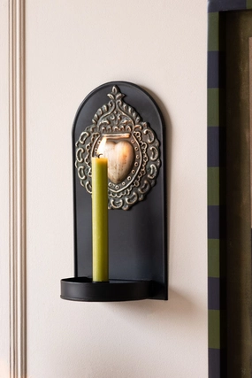 Gold Milagro Heart Candlestick Wall Sconcescented candle ,decorative candle 