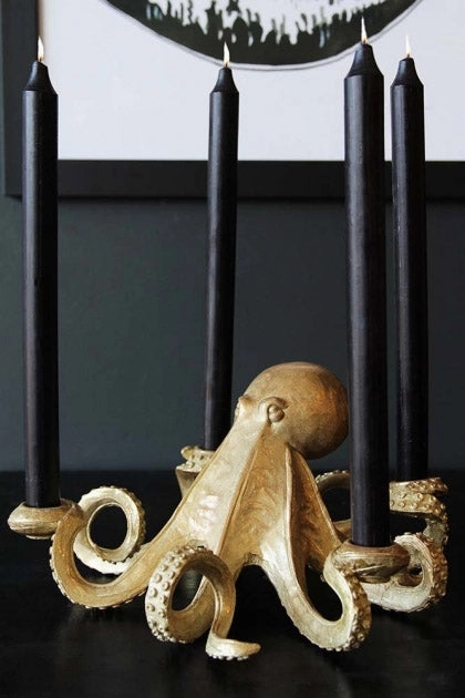 Gold Octopus Candlestick Holder