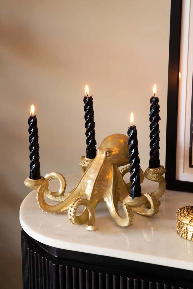Gold Octopus Candlestick Holderscented candle ,decorative candle 